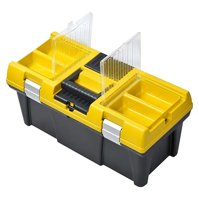 Alutec Werkzeugkoffer Profi 20 - L x B x H: 52,5 x 25,6 x 24,6 cm, Kunststoff, Gelb/Schwarz