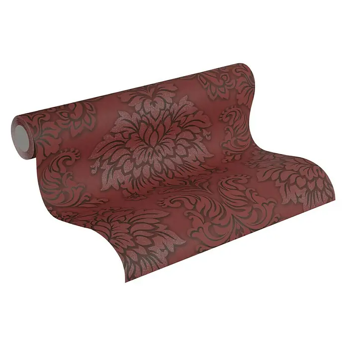 AS Creation Metropolitan Stories Vliestapete Damask - Dunkelrot, Ornament, 10,05 x 0,53 m - Vorderansicht