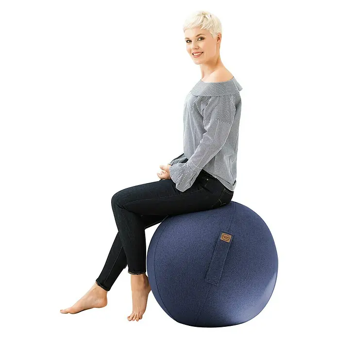 Sitting Ball Gymnastikball Felt - Blau, Durchmesser: 65 cm, Material Bezug: 100 % Polyester - Stimmungsaufnahme