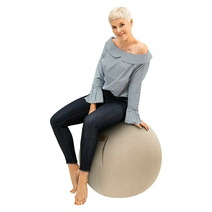 Sitting Ball Gymnastikball Felt - Beige, Durchmesser: 65 cm, Material Bezug: 100 % Polyester - Anwendungsbeispiel