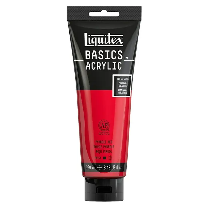 Liquitex Basics Akrilna boja - Boja: Pirol crvena, 250 ml, Tuba - Pogled sprijeda