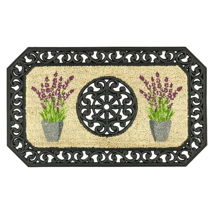 Astra Coco Kokosfußmatte Twin - Blumen, 45 x 75 cm, 100 % Kokos - Ansicht von oben