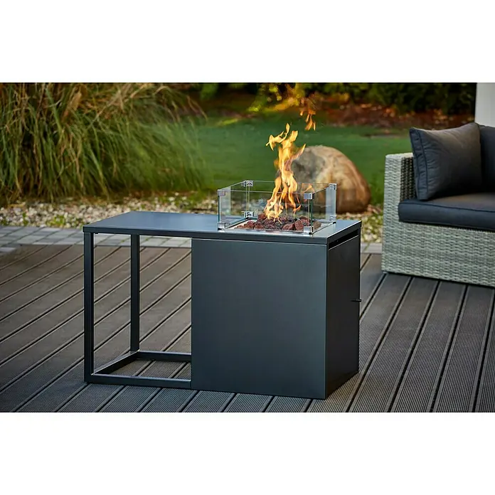 MWH Chimenea Melina - 55 x 100 x 79 cm, Aluminio, Negro