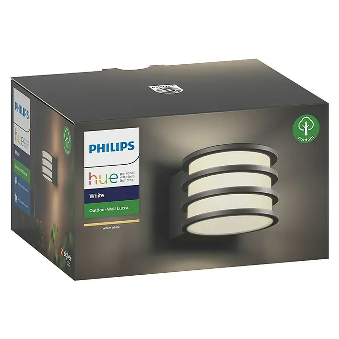 Philips Hue Aplique exterior LED Lucca - 9,5 W, 17 x 21,5 x 12,9 cm, Antracita, IP44