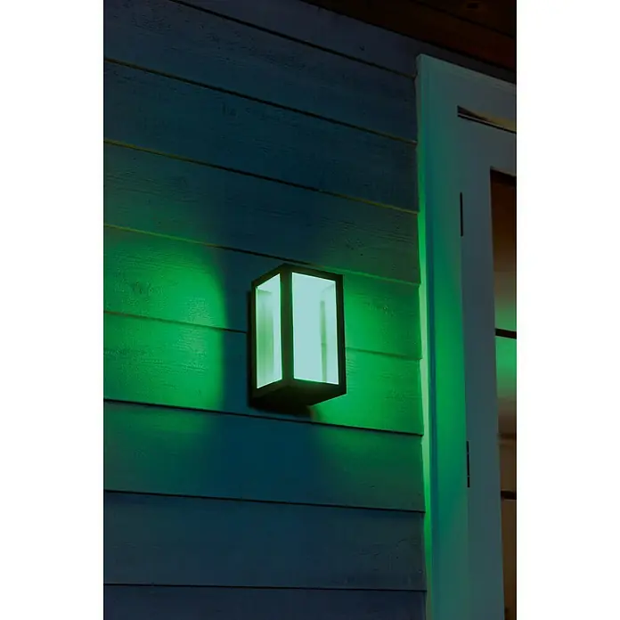 Philips Hue Aplique exterior LED Impress rectangular - 8 W, 14,1 x 12 x 24 cm, Negro, IP44