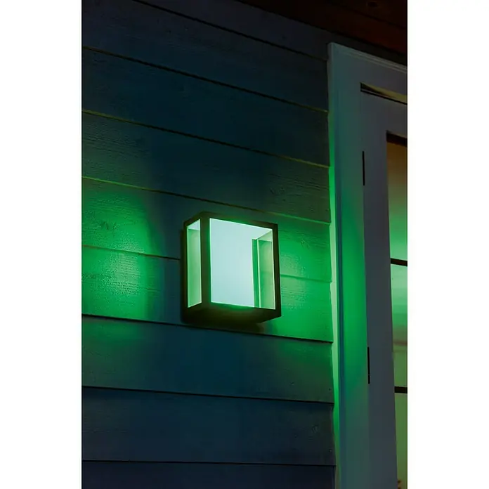 Philips Hue Aplique exterior LED Impress cuadrada - 8 W, 11,7 x 19 x 24 cm, Negro, IP44