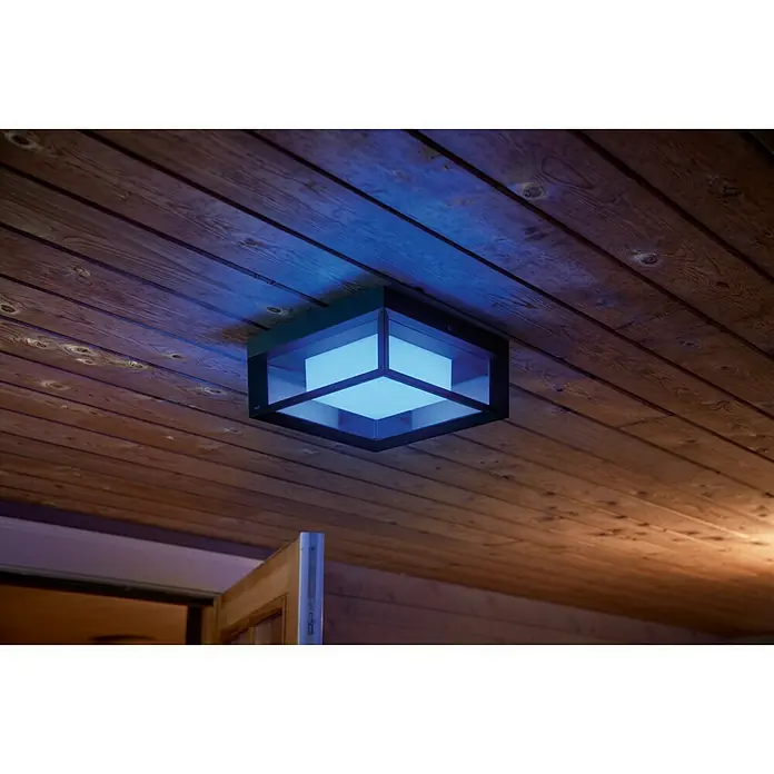 Philips Hue Aplique exterior LED Econic - 15 W, 11,5 x 26 x 26 cm, Negro, IP44