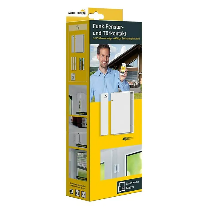 Schellenberg Fenster- & Türsensor - Reichweite ca.: 100 m (Freifeld), Funk