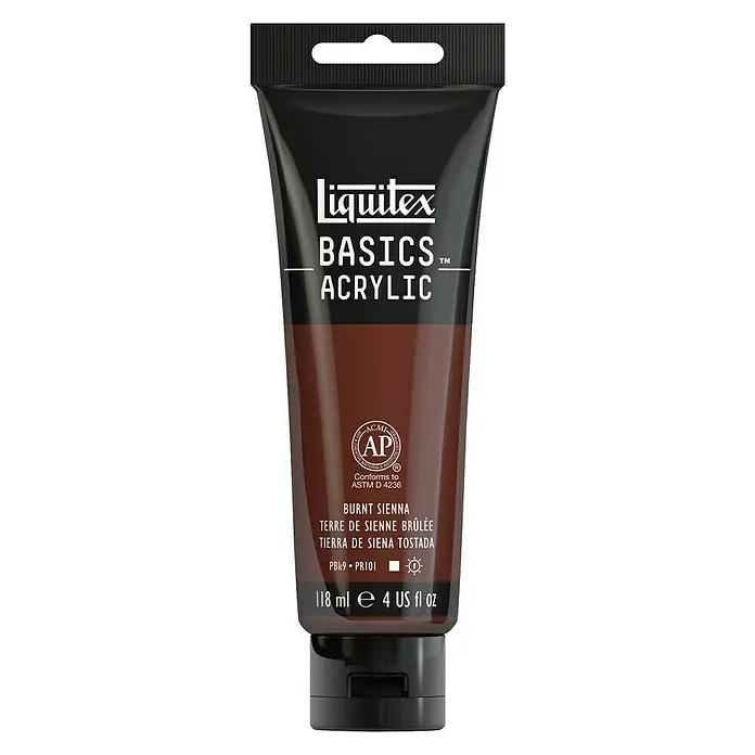 Liquitex Basics Akrilna boja - Boja: Siena pečeno, 118 ml, Tuba - Pogled sprijeda