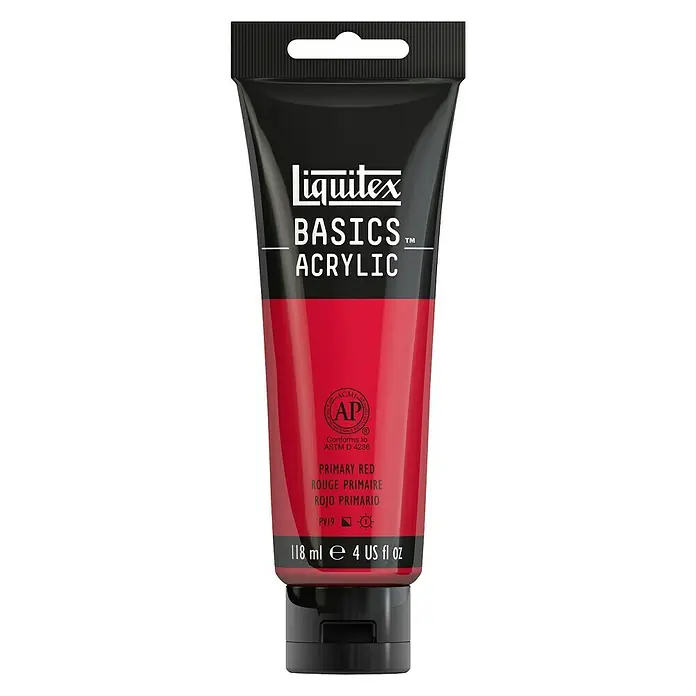 Liquitex Basics Akrilna boja - Boja: Primarno crvena, 118 ml, Tuba - Pogled sprijeda