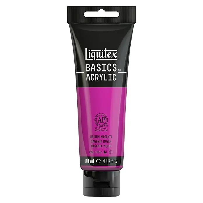 Liquitex Basics Akrilna boja - Boja: Purpurnocrvena srednja, 118 ml, Tuba - Pogled sprijeda