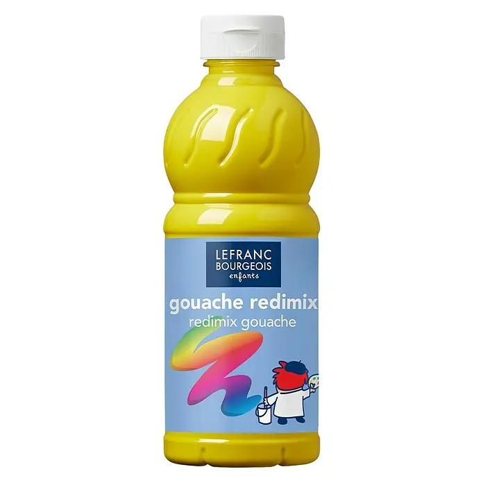 Lefranc & Bourgeois Gvaš Redimix - Osnovna žuta, 500 ml, Boca - Pogled sprijeda