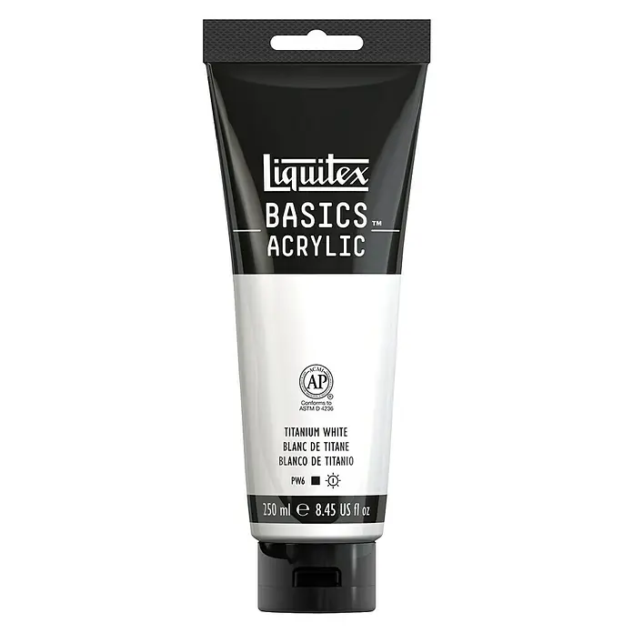 Liquitex Basics Akrilna boja - Boja: Titan bijelo, 250 ml, Tuba - Pogled sprijeda