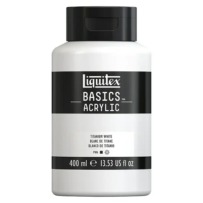 Liquitex Basics Akrilna boja - Boja: Titan bijelo, 400 ml, Boca - Pogled sprijeda