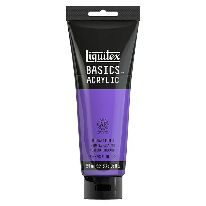 Liquitex Basics Akrilna boja - Boja: Briljantno ljubičasta, 250 ml, Tuba - Pogled sprijeda