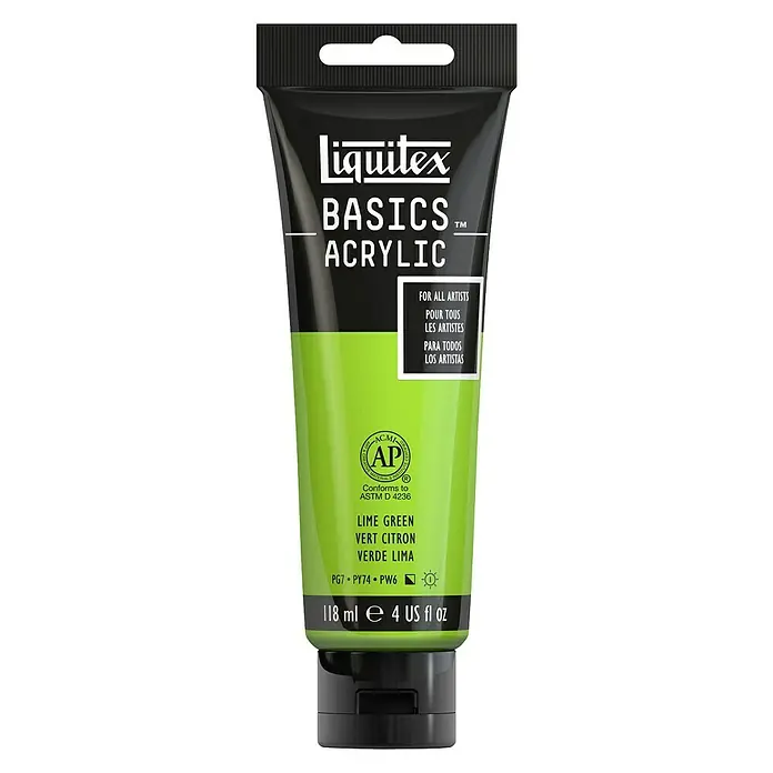 Liquitex Basics Akrilna boja - Boja: Limeta zelene boje, 118 ml, Tuba - Pogled sprijeda