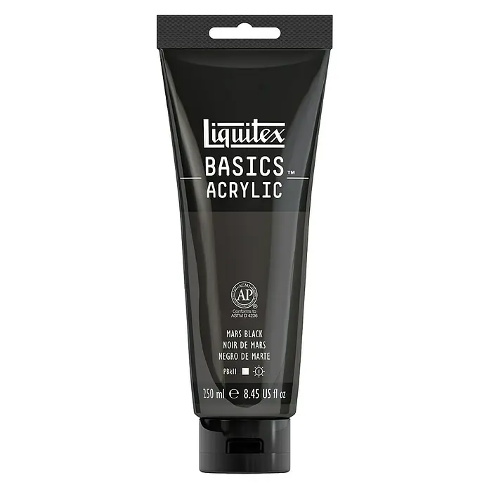 Liquitex Basics Akrilna boja - Boja: Mars crne boje, 250 ml, Tuba - Pogled sprijeda