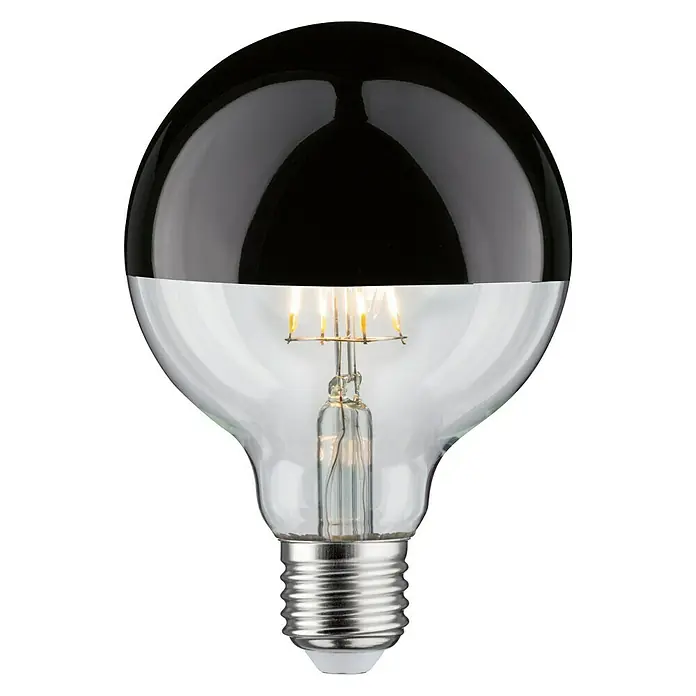Paulmann LED-Leuchtmittel - E27, Warmweiß, Klar/Schwarz, G95, Glänzend - Vorderansicht