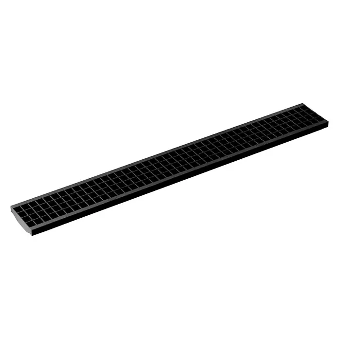 Dakota Rejilla de alcantarillado para canaleta negra - 1 m x 13 cm x 2 mm, Polipropileno
