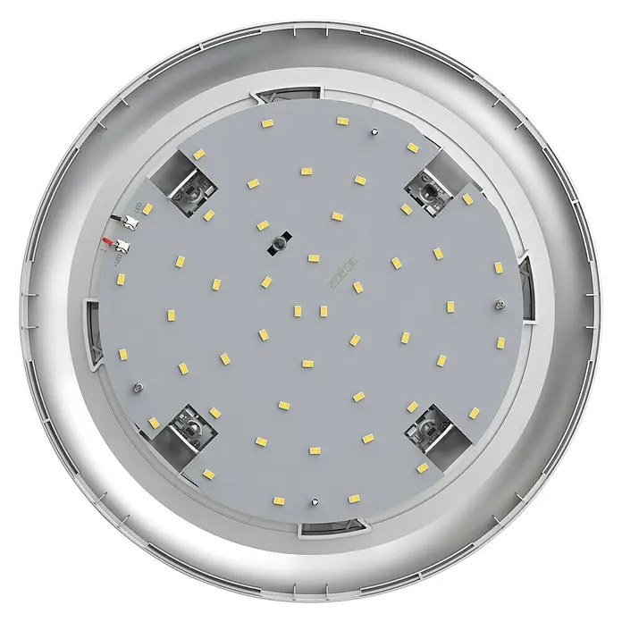 Steinel LED-Außendeckenleuchte DL Vario Quattro S WW SI - 9,8 W, L x B x H: 31 x 31 x 6,9 cm, Weiß, IP54 - Vorderansicht