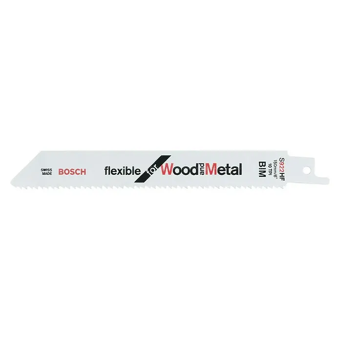 Bosch Säbelsägeblatt S 922 HF - Einsatzbereich: Holz mit Nägeln, 2 Stk., Länge: 150 mm - Linke Seitenansicht