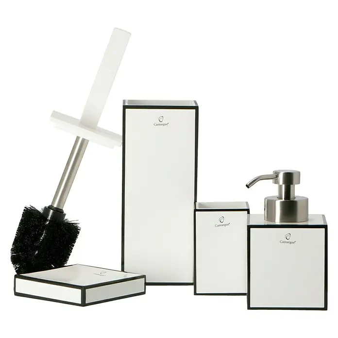 Camargue Couture Zahnputzbecher - Polyresin, Weiß, Schwarz