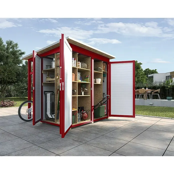 Weka GartenQ Geräteschrank Multi - Außenbreite inkl. Dachüberstand: 224 cm, Außentiefe inkl. Dachüberstand: 224 cm, Holz, Natur