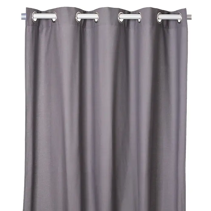 Cortina con ollaos Panamá - 140 x 260 cm, 100% algodón, Gris