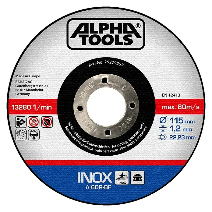 Alpha Tools Trennscheibe - Durchmesser Scheibe: 115 mm, Stärke Scheibe: 1,2 mm, 10 Stk.