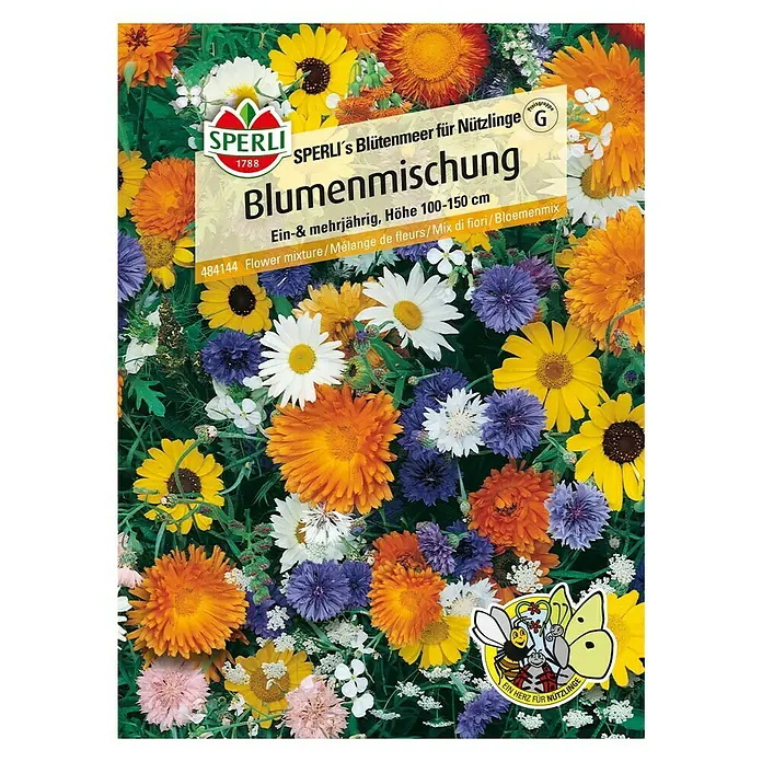 Sperli Blumensamen Blütenmeer für Nützlinge - Verschiedene Sorten, Mehrfarbig, 1,5 m² - Vorderansicht