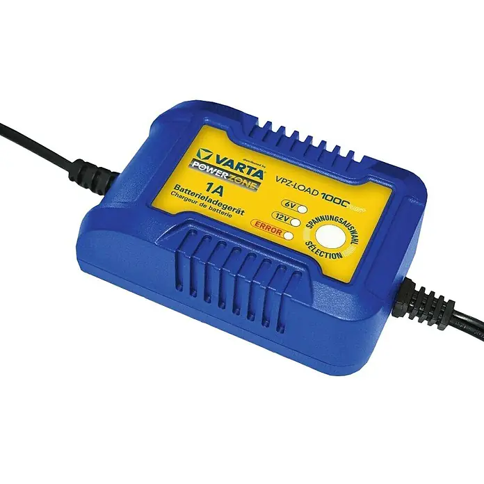 Varta Batterie-Ladegerät 1000 Plus - Geeignet für: AGM-/Gel-/Nass-/Blei-Säure-Batterien 6/12 V - Ansicht von oben