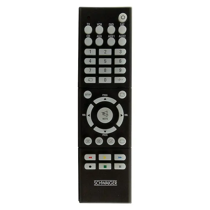 Schwaiger Universele afstandsbediening 8 IN 1 - Zwart, l x b x h: 16 x 4,4 x 1,5 cm - Vooraanzicht