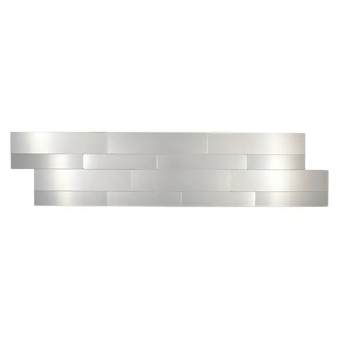 Selbstklebemosaik SAM 4WVMM - 15,2 x 60 cm, Metall, Silber - Ansicht von oben