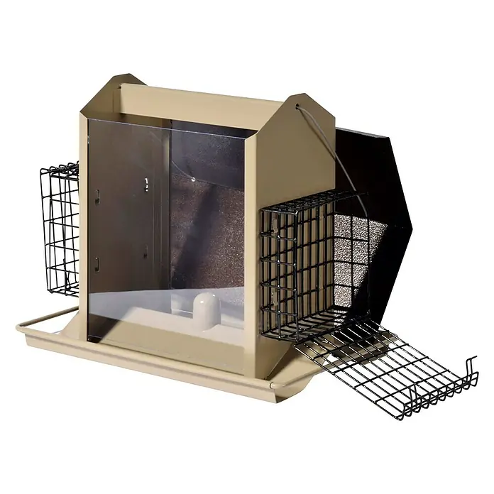 Dobar Futterstation 2-in-1 - L x B x H: 33 x 21 x 28,5 cm, Metall, Mit Silo - Detailaufnahme