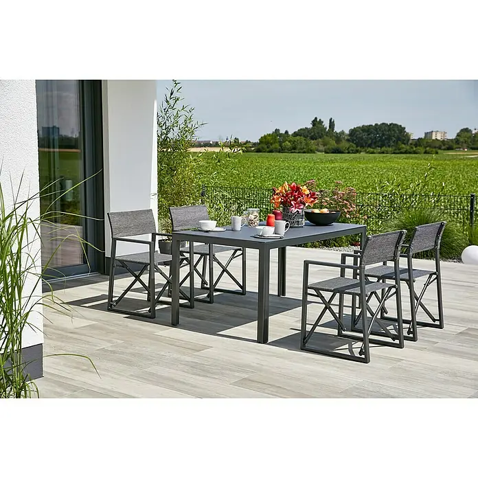 Sunfun Maja Vrtna stolica - Š x D x V: 55 x 53 x 85 cm, Antracit, Preklopno