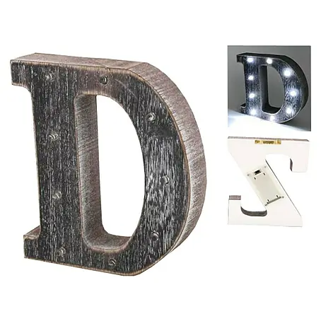 Letra LED de madera