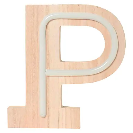 Letra LED neón de madera