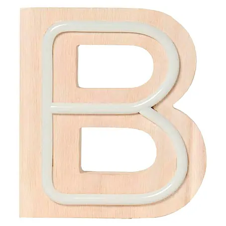 Letra LED neón de madera