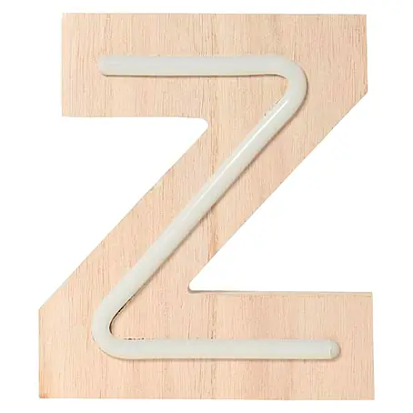Letra LED neón de madera