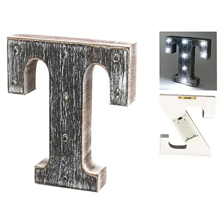 Letra LED de madera