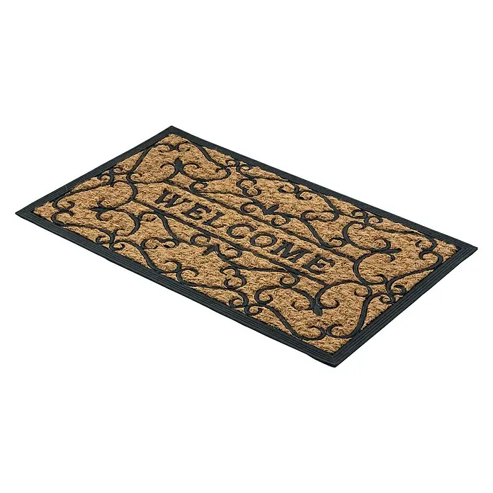 Astra Coco Kokosfußmatte Deluxe Light - Welcome, 45 x 75 cm, Rechteck, 75 % Gummi, 25 % Kokos - Rechte Seitenansicht