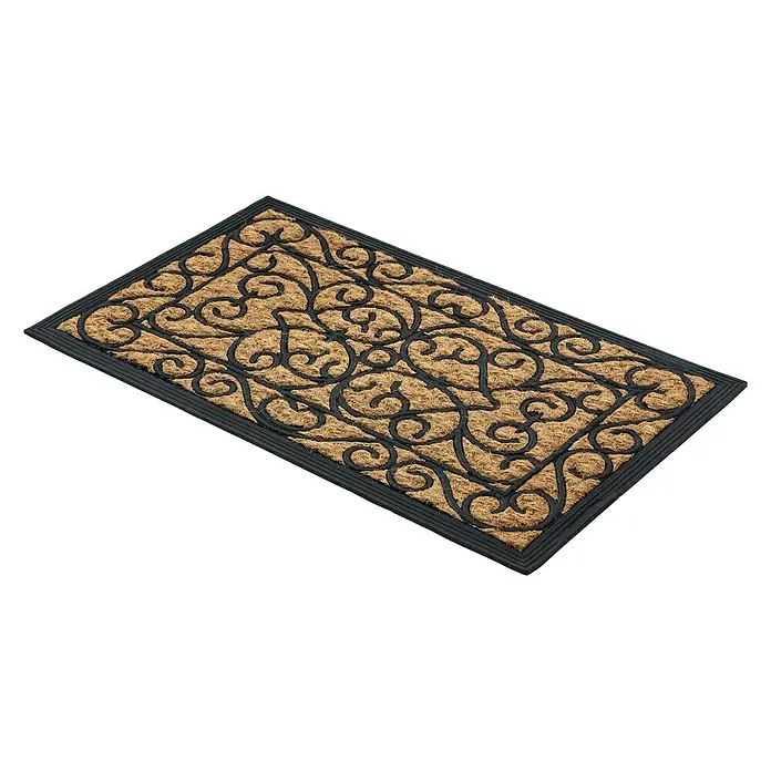 Astra Coco Kokosfußmatte Deluxe Light - Gitter, 45 x 75 cm, Rechteck, 75 % Gummi, 25 % Kokos - Rechte Seitenansicht