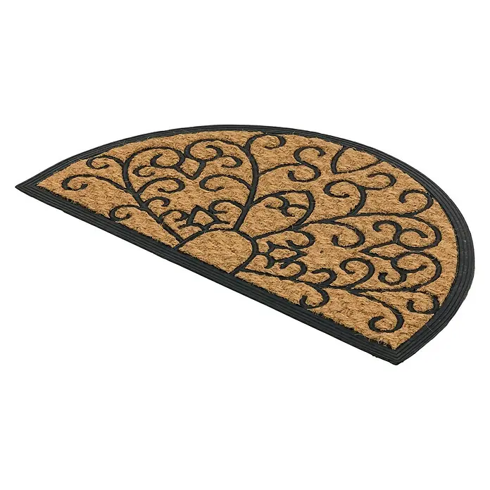 Astra Coco Kokosfußmatte Deluxe Light - Gitter, 45 x 75 cm, Halbrund, 75 % Gummi, 25 % Kokos - Rechte Seitenansicht