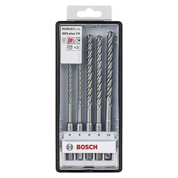 Bosch Set svrdla za beton SDS-Plus 7X - 5 -dij. - Pogled sprijeda