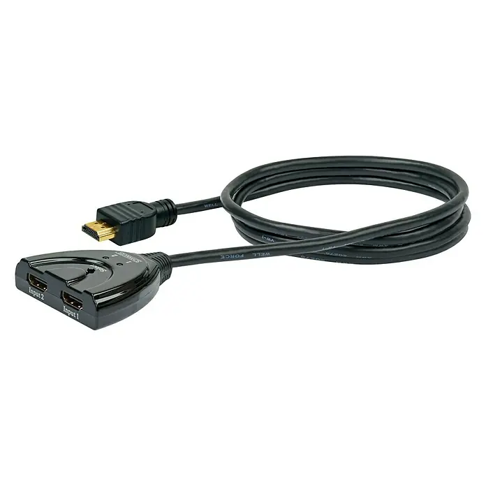 Schwaiger HDMI razdjelnik 2 u 1 - 2 HDMI utičnice - Pogled sprijeda