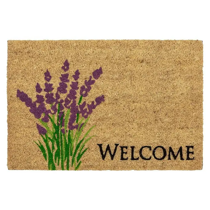 Astra Coco Kokosfußmatte Style Lavendel - Welcome, Bunt, 40 x 60 cm, 100 % Kokos - Ansicht von oben
