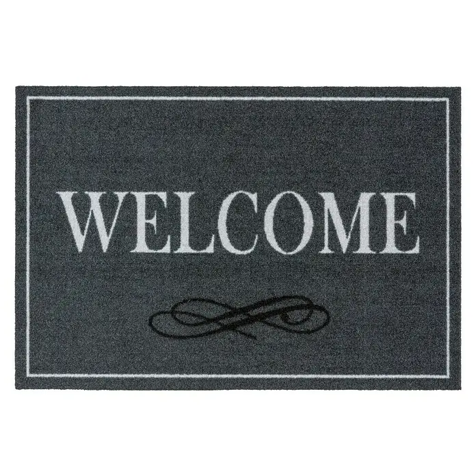 Astra Homelike Sauberlaufmatte Welcome - Grau, 40 x 60 cm, 100 % Polyamid - Ansicht von oben