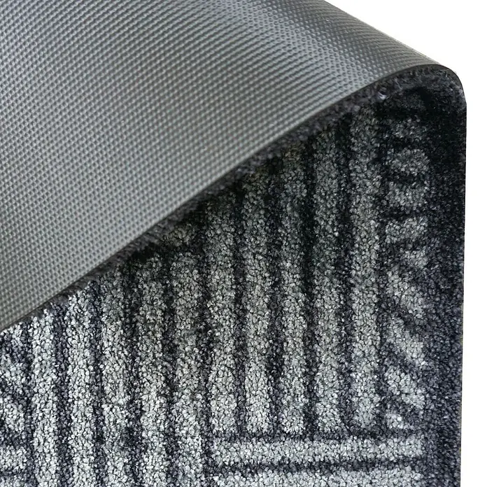 SCHÖNER WOHNEN-Kollektion Sauberlaufmatte Streifengitter - Grau/Anthrazit, 100 x 67 cm, 100 % Polyamid - Detailaufnahme