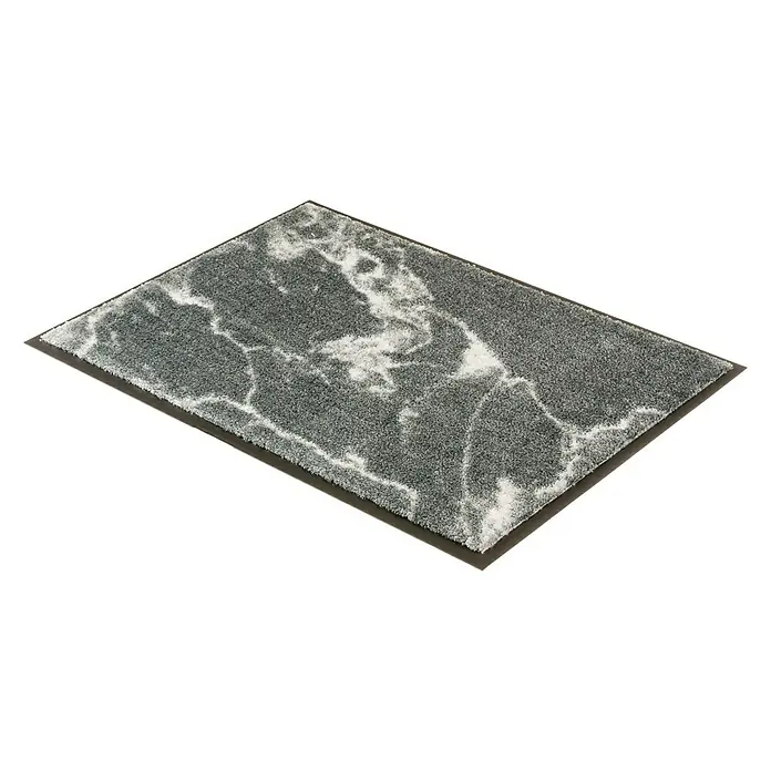 SCHÖNER WOHNEN-Kollektion Sauberlaufmatte Marmor - Anthrazit/Grau, 100 x 67 cm, 100 % Polyamid - Rechte Seitenansicht
