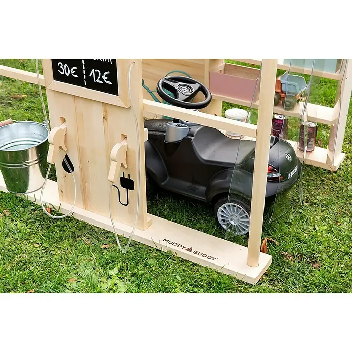 Muddy Buddy Kinder-Kaufladen Bubble Catcher - L x B x H: 115 x 90 x 115 cm, Holz, Salbeigrün/Natur - Detailaufnahme